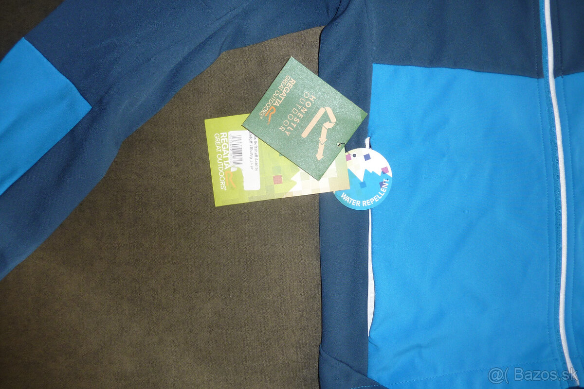 Pekná praktická softšelová bunda, NOVÁ S VISAČKOU, v.164 - 6