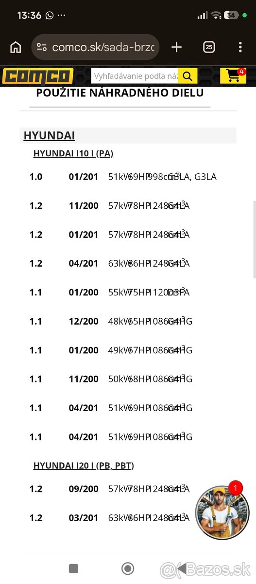 Kia Hyundai brzdy, obloženie nové. - 6