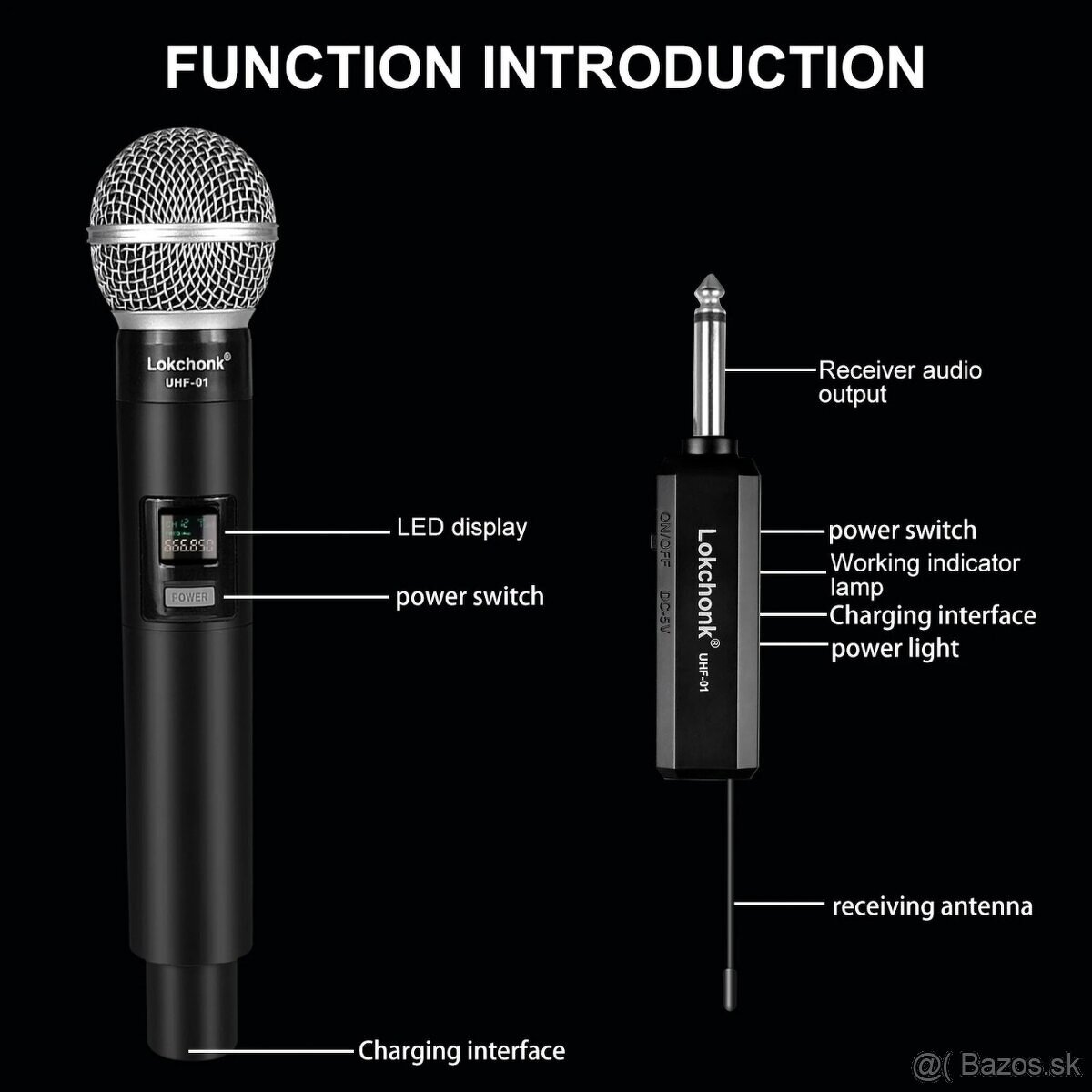 Digitálny mikrofón bezdrôtový + komplet : nový a zabalený - 6