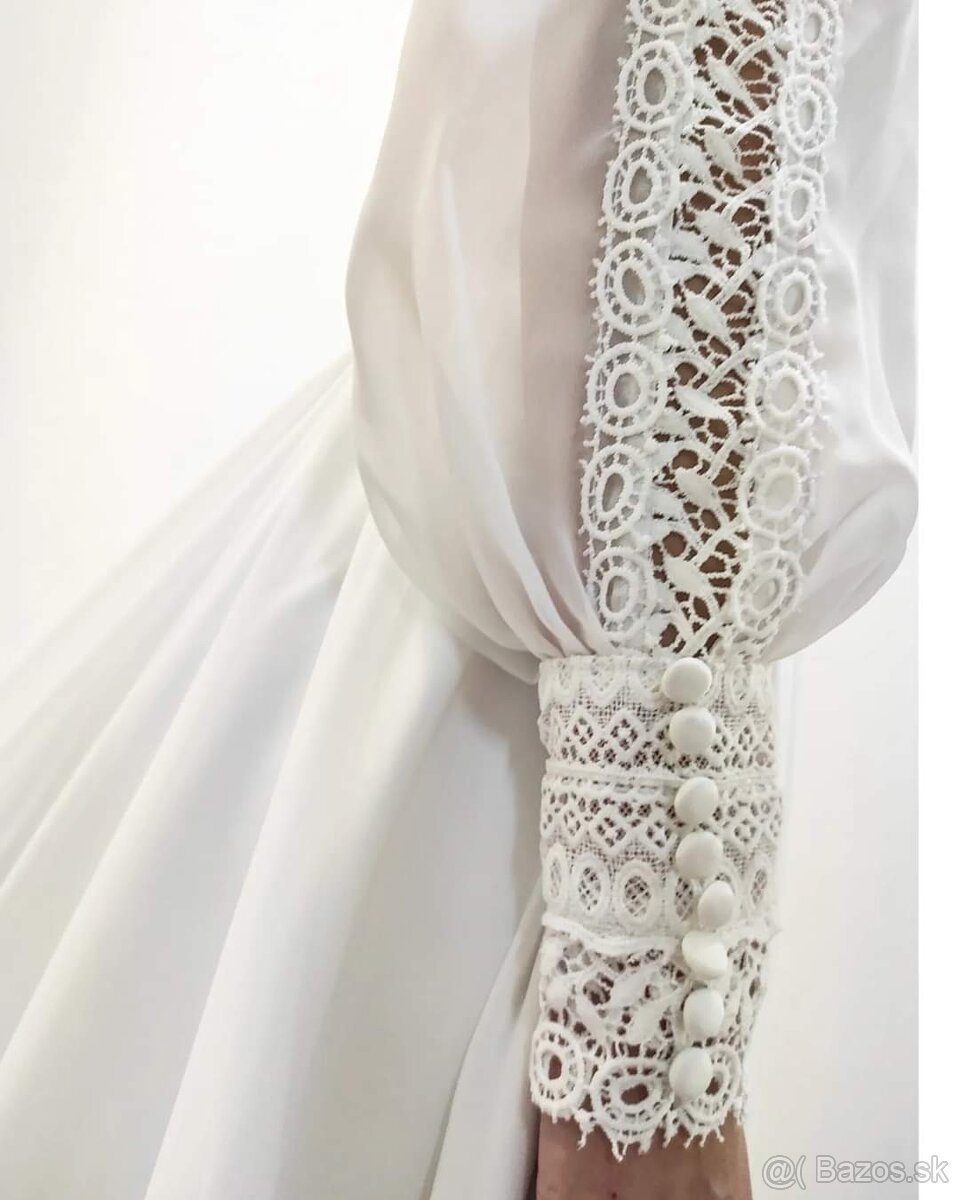 Predám svadobné šaty veľ. S - 166cm/53kg - 6