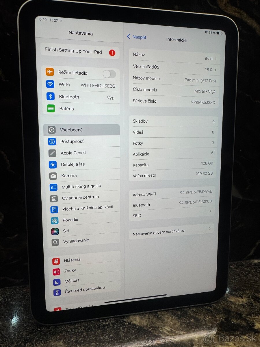 Nový Apple iPad Mini A17 Pro 128gb Wi-Fi Vesmírno Sivý - 6