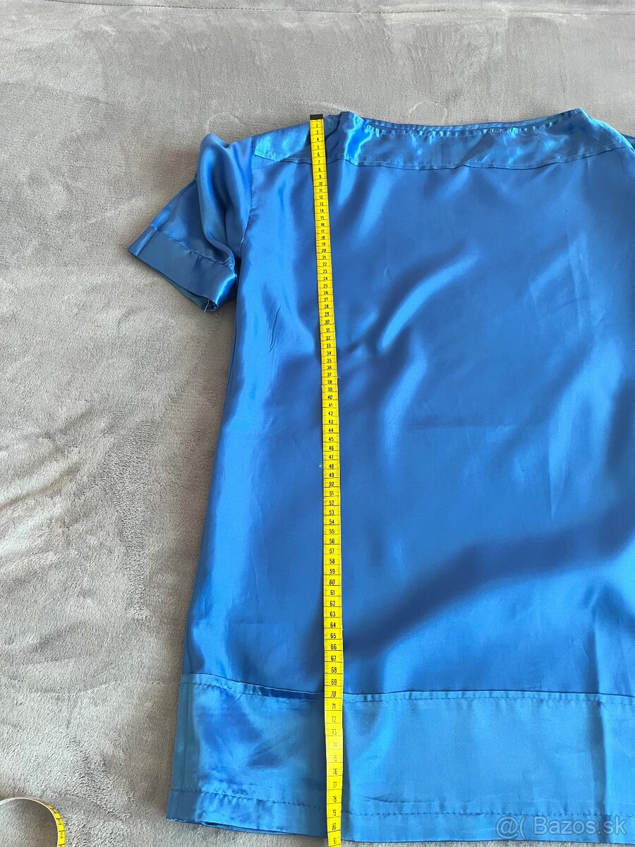 Modré saténové šaty - 6