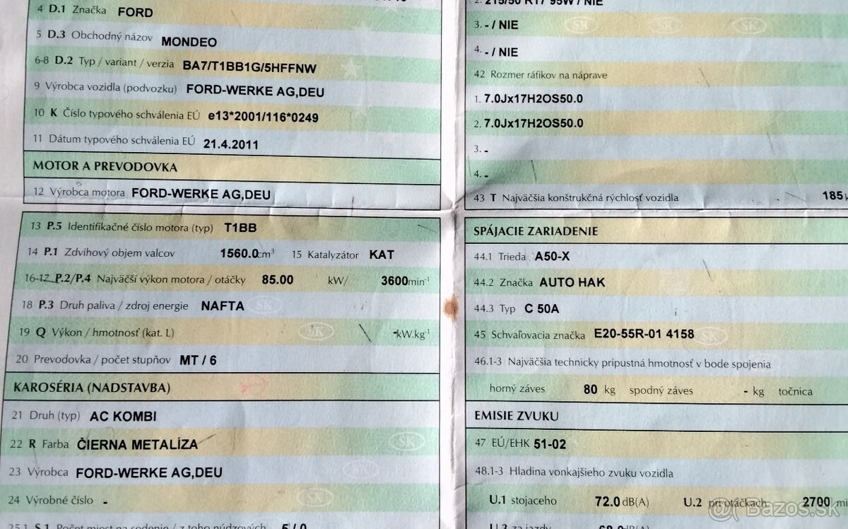 FORD MONDEO MK4 1.6 TDCI 2011 predám PIATE DVERE KOMBI - 6