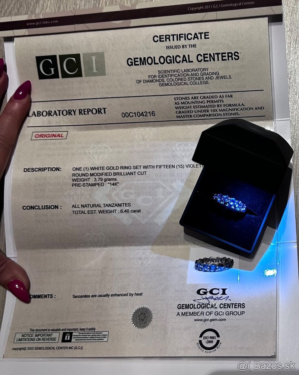 Zlatý prsteň Tanzanit - 6