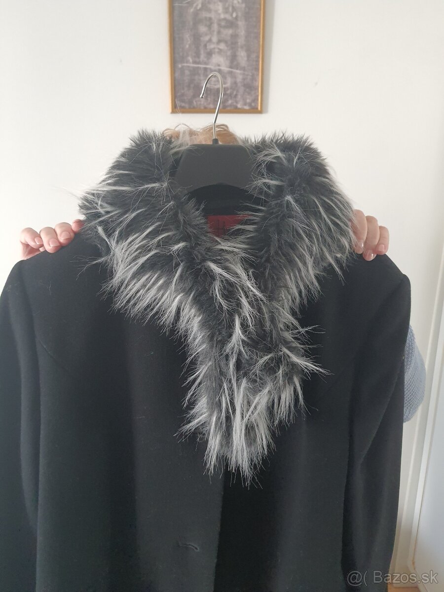 čierny zimný kabát velkosť 44-46 - 6