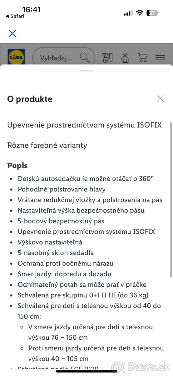 Detská autosedačka Baby Go Nova,0 – 36 kg v záruke - 6