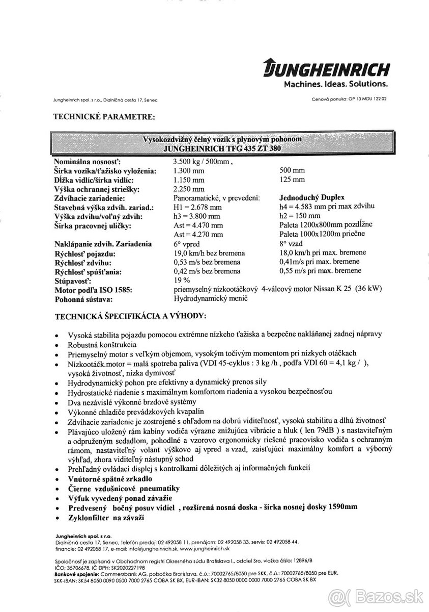 Predám VZV JUNGHEINRICH TFG 435 ZT 380 - 6