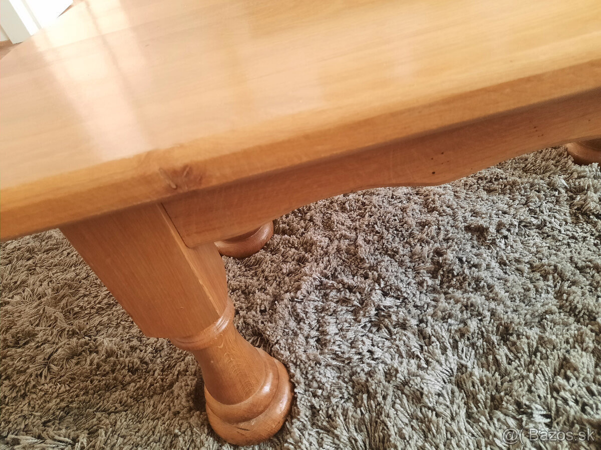 Konferenčný stolík do obývačky - masív / svetlý dub - 6