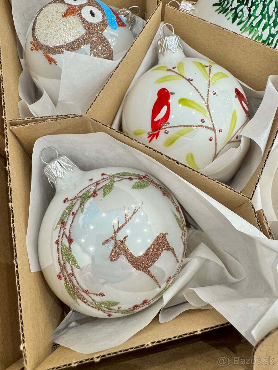 Vianočné ozdoby , vianočné sklenené gule - 6
