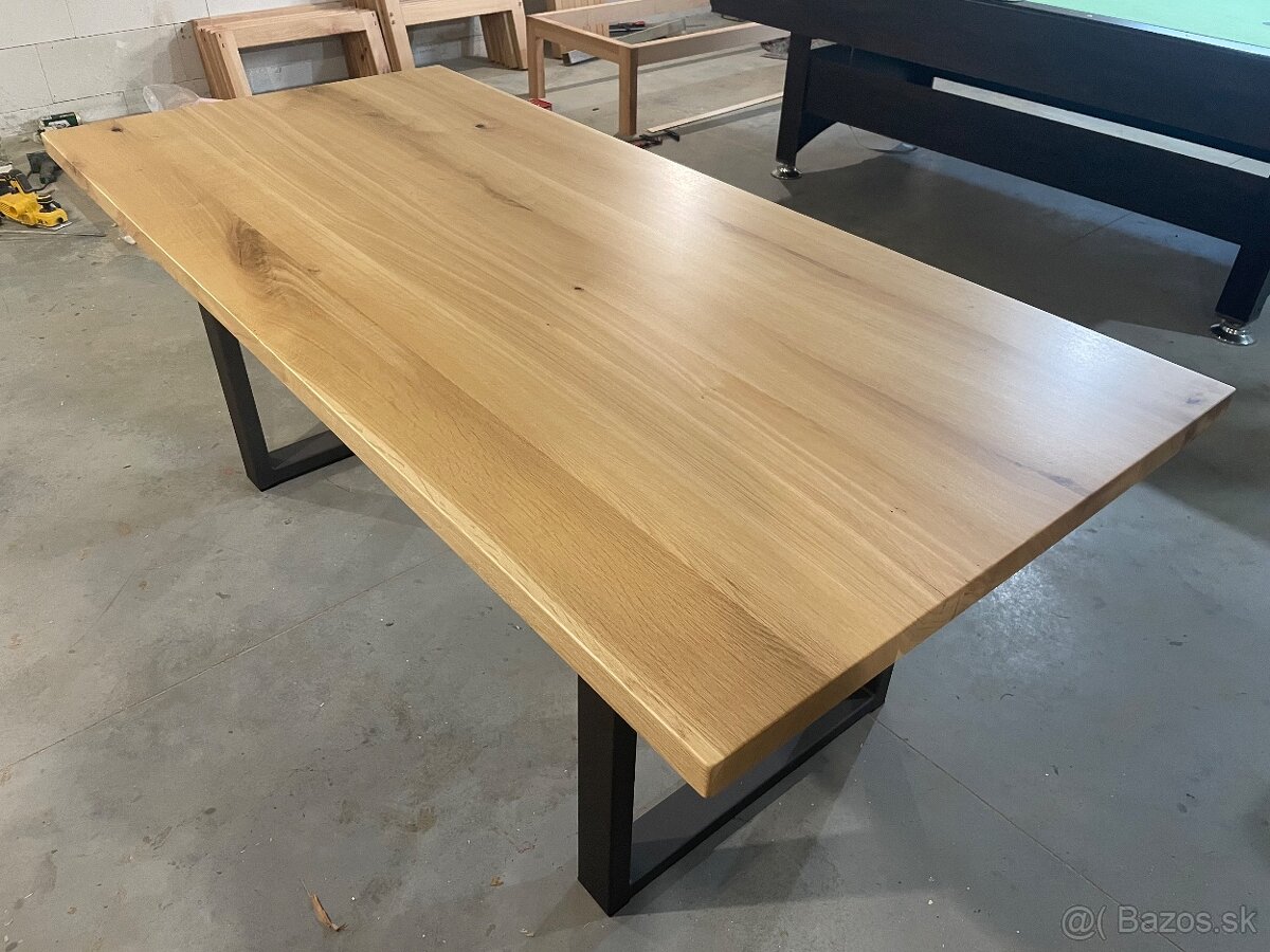 Masívny dubový stôl - Jedálenský - 6