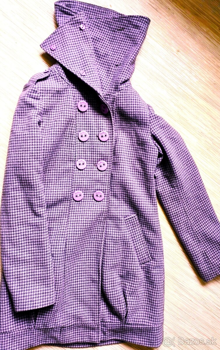 KRÁSNY ako nový pepitkový ZIMNÝ KABÁT č.40 - 6