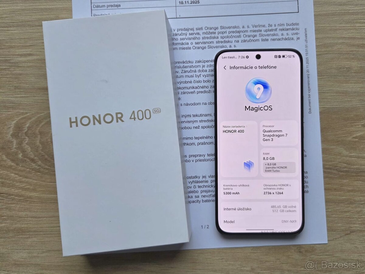 HONOR 400 5G 8GB/512GB,black,top,zaruka - 6