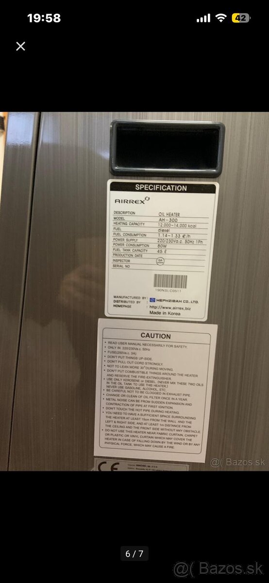 Airrex AH300 naftový ohrievač. - 6