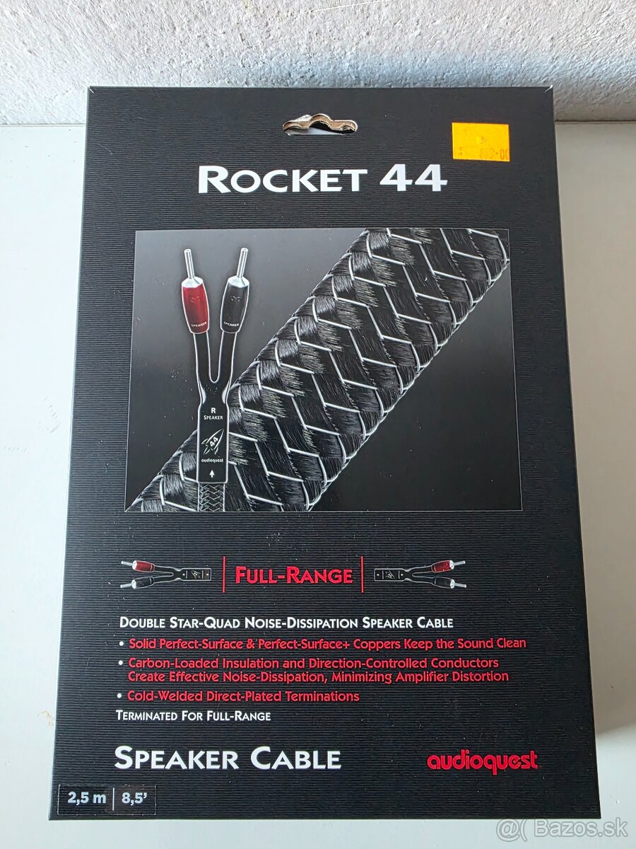 Audioquest rocket 44, repro kable, dlzka 2x2.5 m, zaruka - 6
