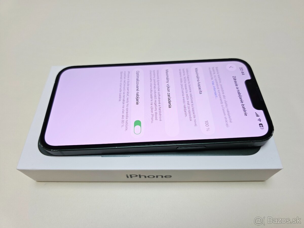 APPLE IPHONE 13 128GB ZELENÝ ,ZDRAVIE BATERKY 100% - 6