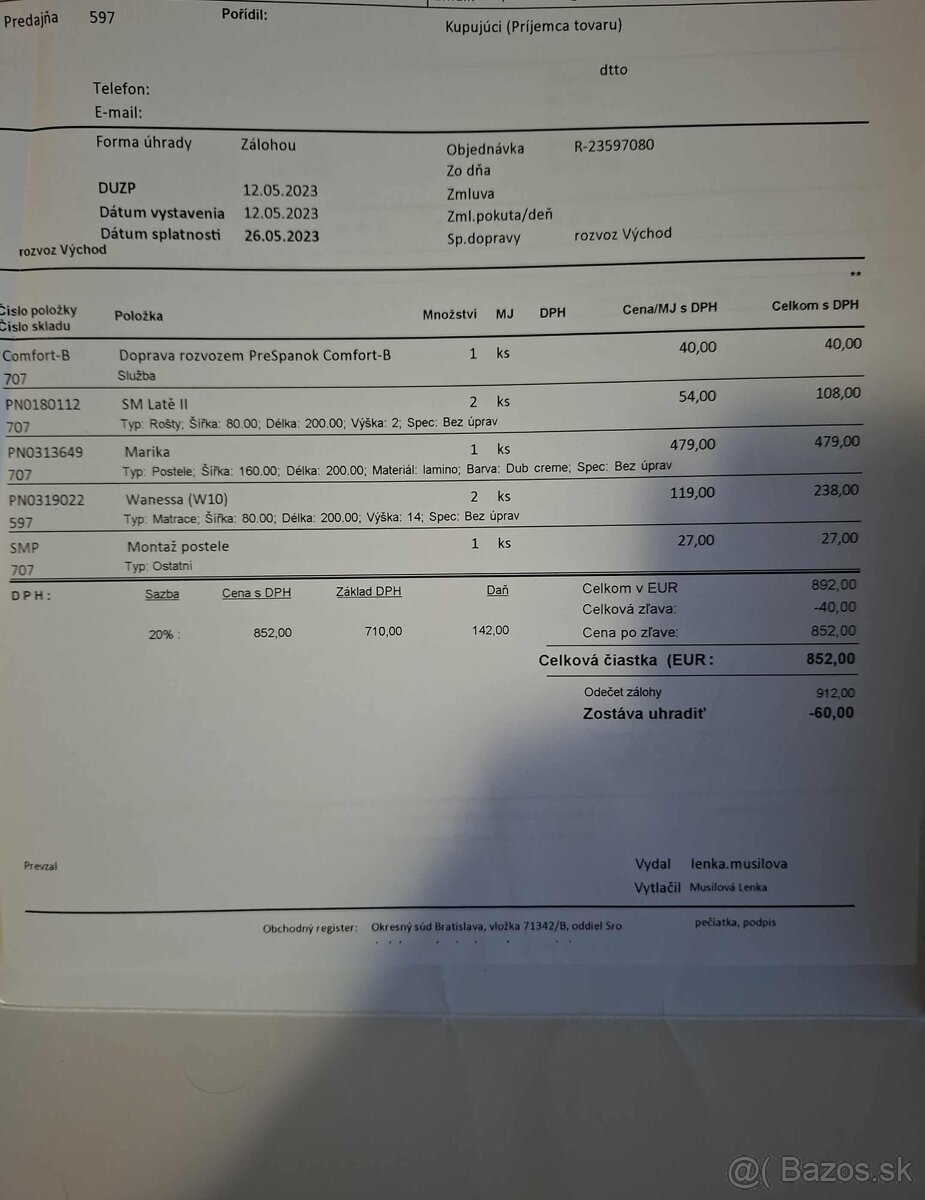 Predám Manželskú posteľ - 6