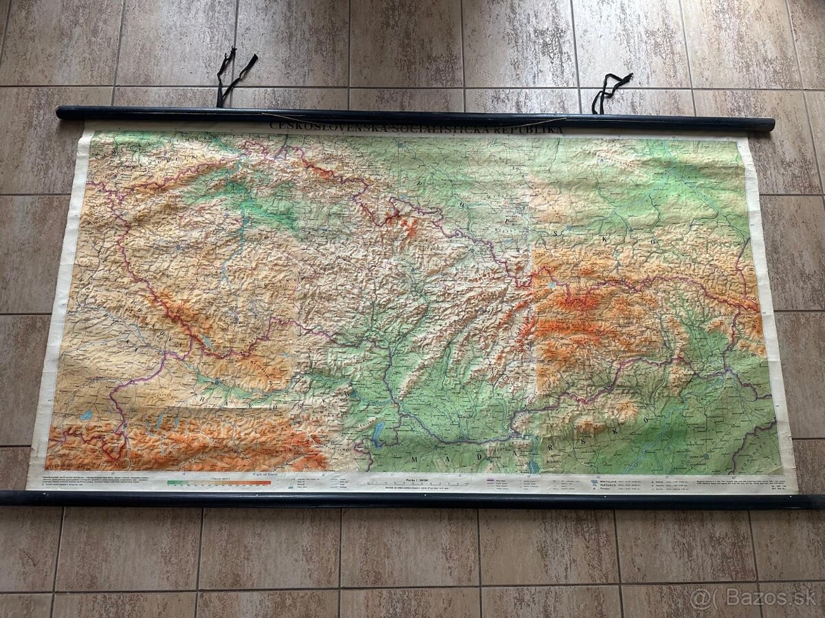 Nástenná Mapa - Československo, ČSSR, Slovensko a iné - 6
