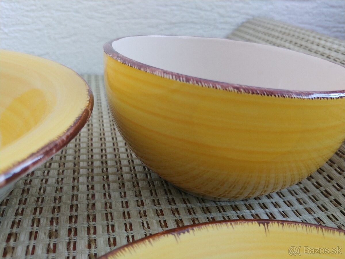 Keramická súprava 3 ks, žltá farba, nová - 6