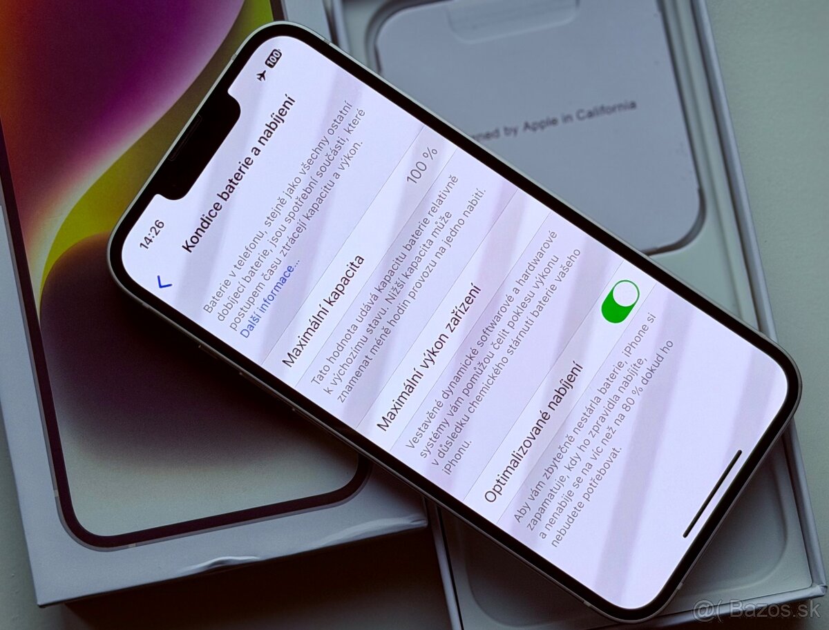 iPhone 14 Starlight BATERIE 100% TOP - 6