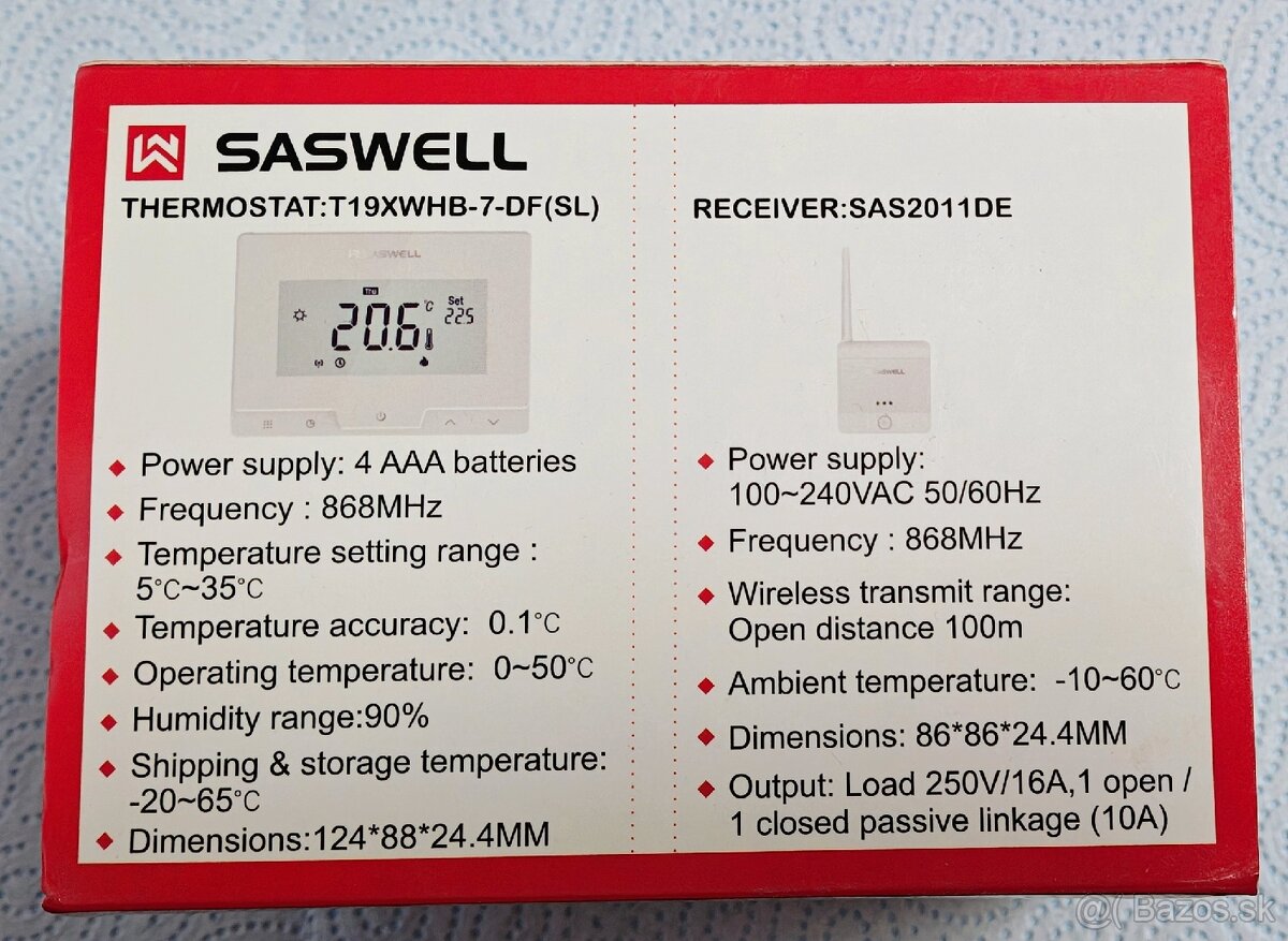 Bezdrôtový termostat Saswell - 6