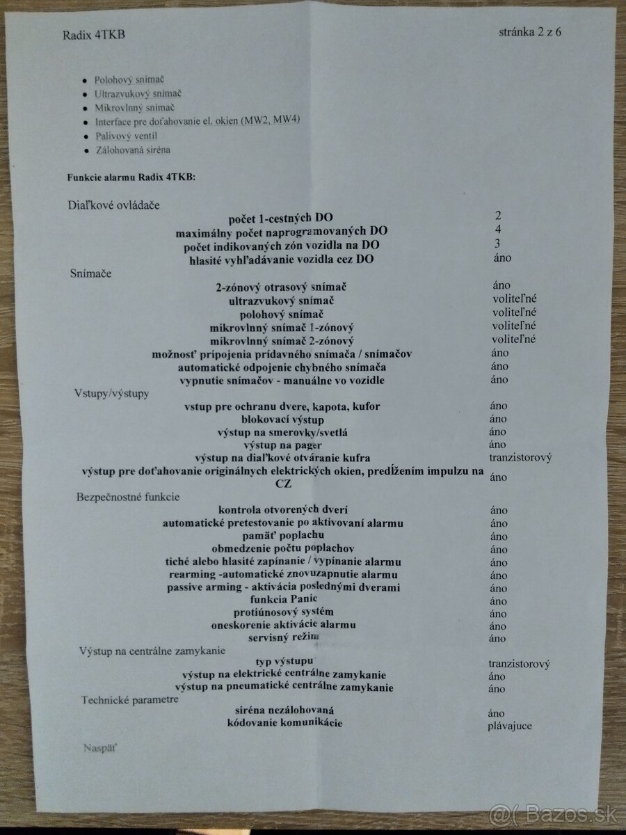 Autoalarm Radix 4TKB - 6