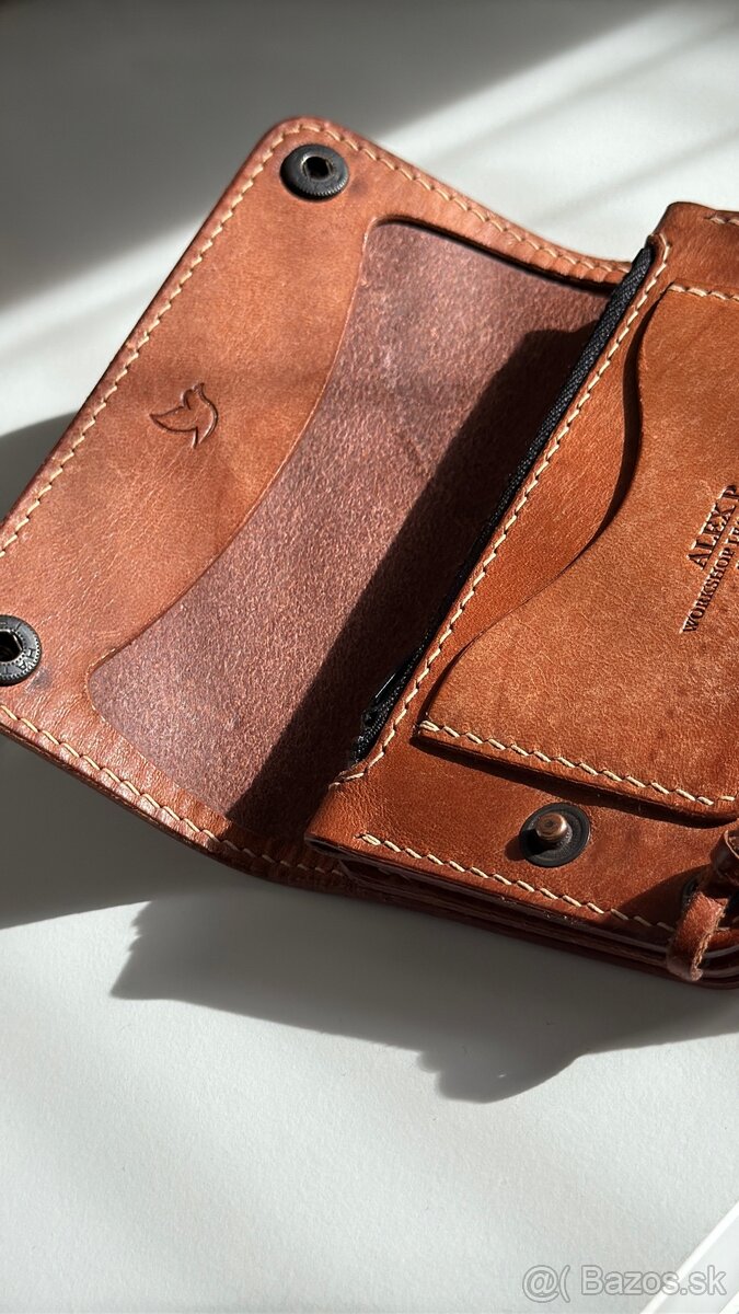 Peňaženka ručne vyrobená z teľacej kože vysokého stupňa - 6