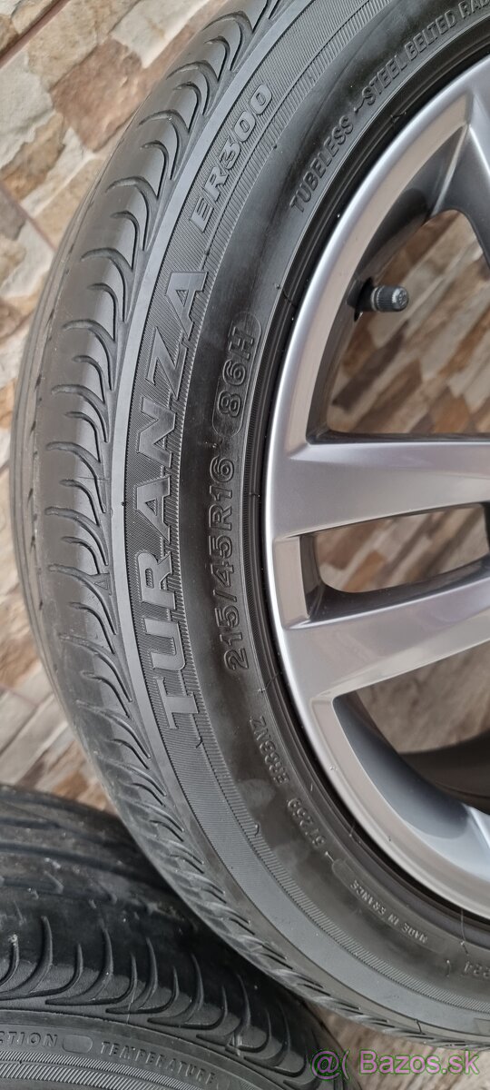 Predám orginal VW elektrony 5x100 r16 et46 J7, 215/45 letné - 6