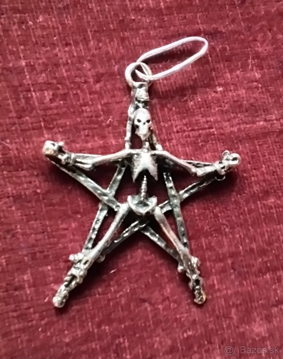 Stary strieborny popolnik, privesok - 6