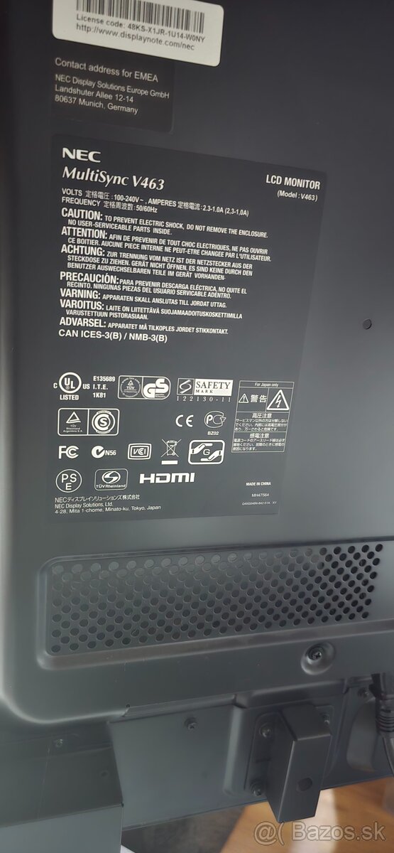 NEC MultiSync V463 Veľkoformátový monitor - 6