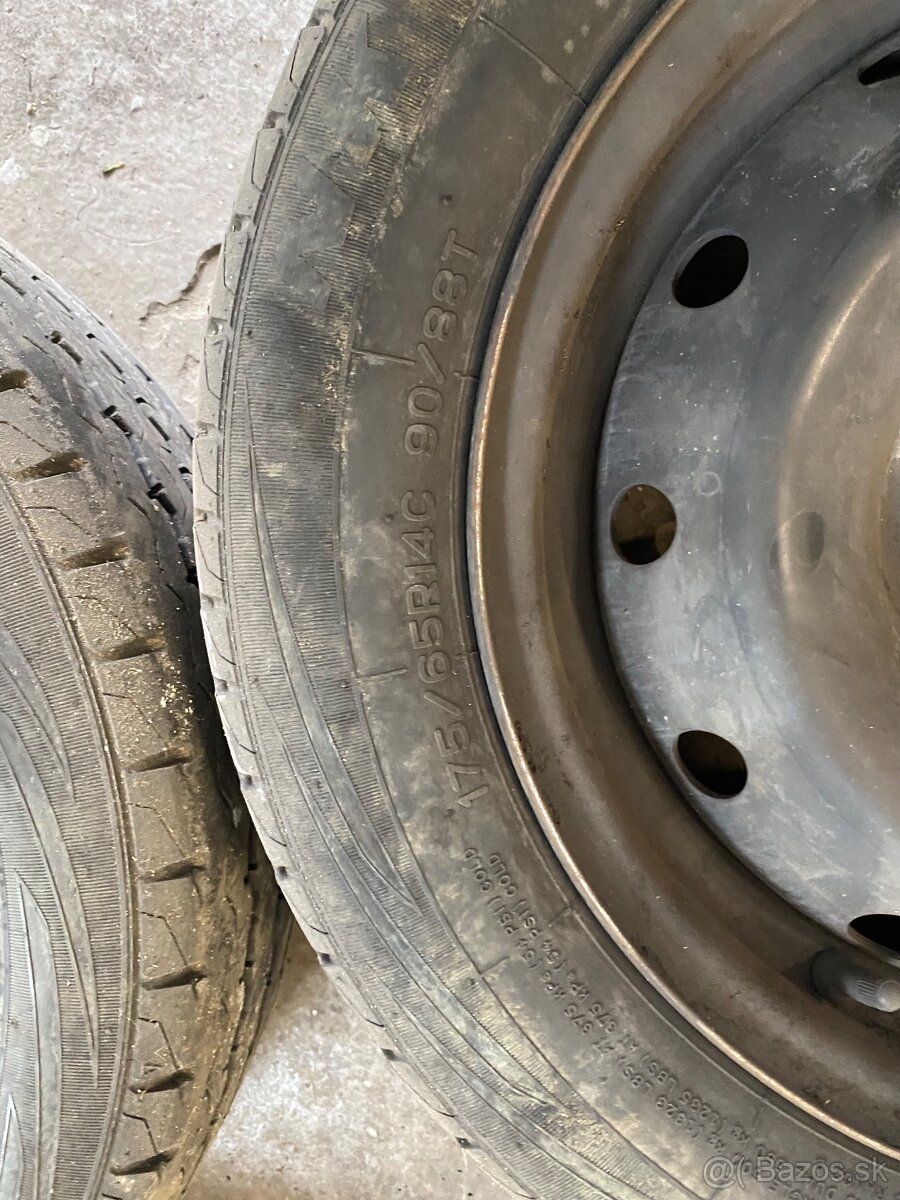 Predám 4ks sadu plechových diskov R14x5.5 ET24 - 6