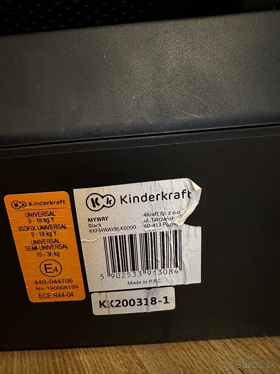 Autosedačka Kindecraft MYWAY 0-36kg isofix - 6