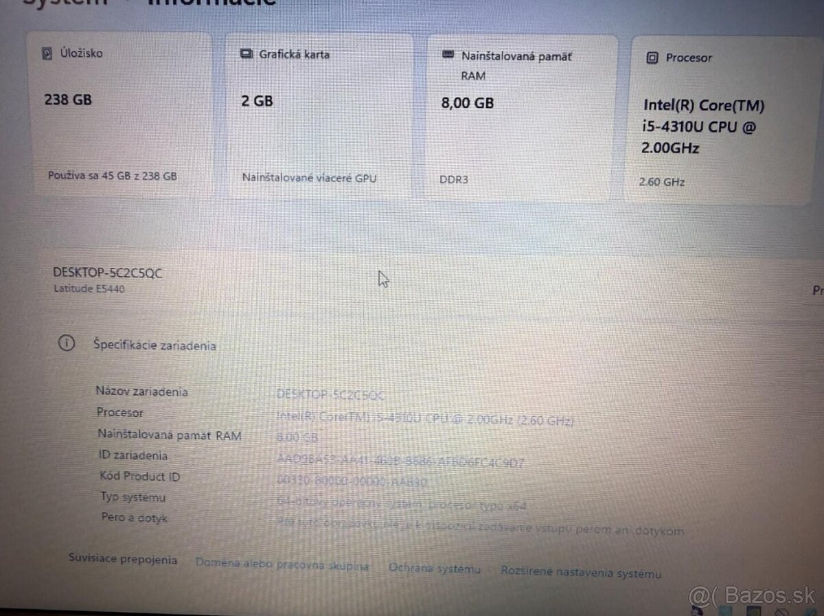 Dell Latitude E5440 / i5 / 8GB RAM / 256GB SSD / NVIDIA - 6