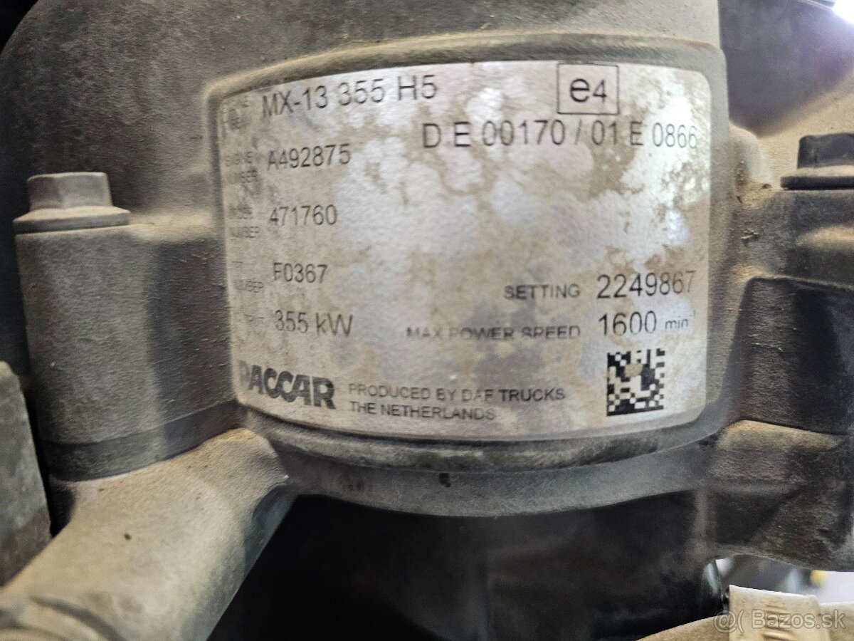 Predám motor PACCAR do DAF XG 480 / Tatra Phoenix E6 - 6