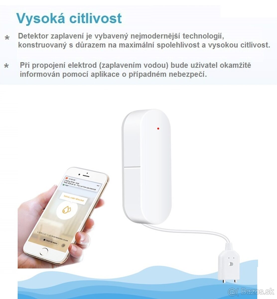 WIFI inteligentný detektor úniku vody 2xAAA Android/iOS - 6