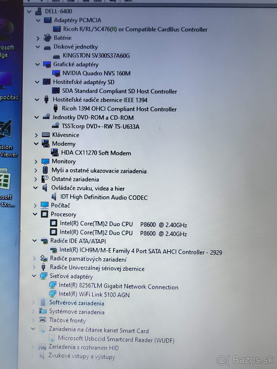 lacný notebook DELL 6400, 4GB, 60GB SSD, Windows11 - 6