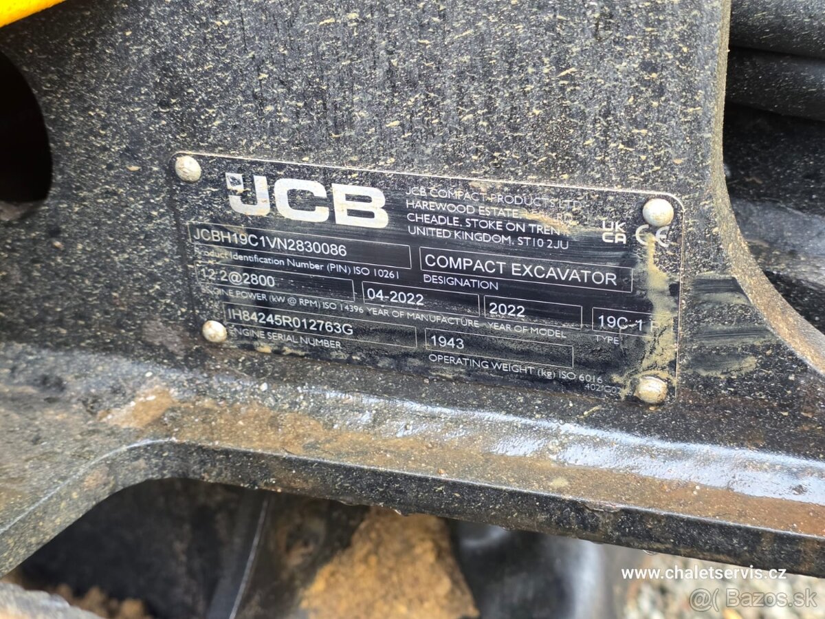 Minibagr JCB 19C-1, rok výroby 2022, 1080 mth, TOP STAV - 6
