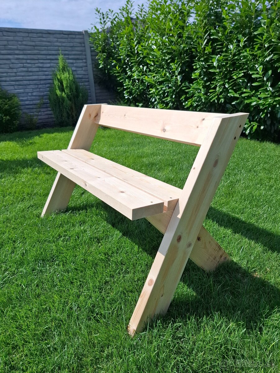 Drevená lavička/lavica do záhrady - 6