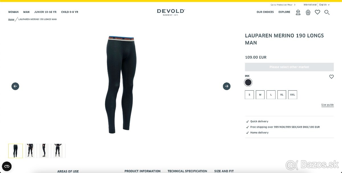 Zánovné spodné nohavice Devold Lauparen Merino 190 Long John - 6