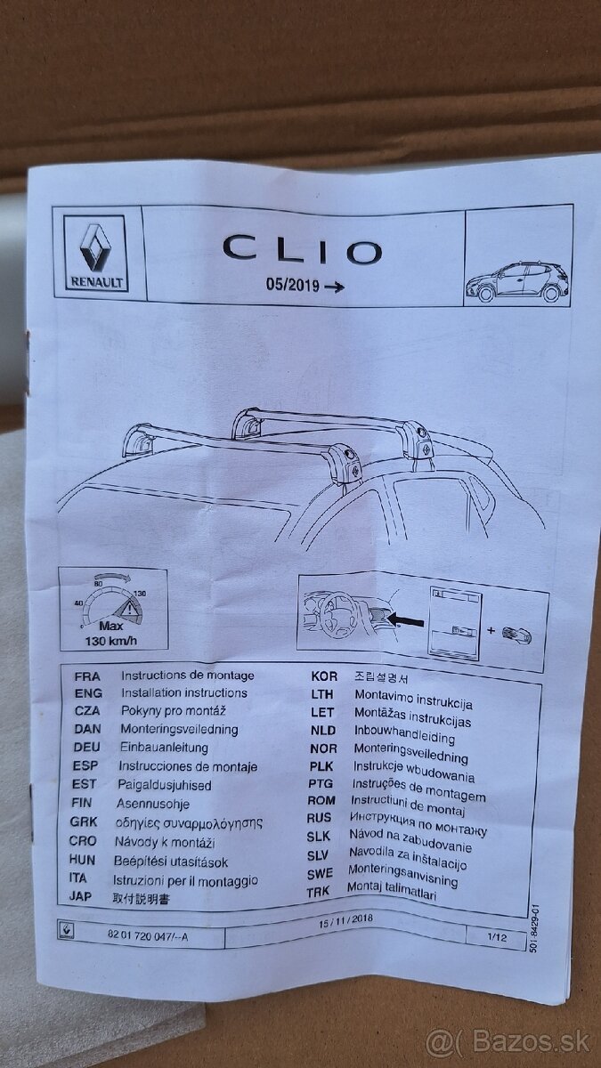 Renault clio V strešný nosič - 6