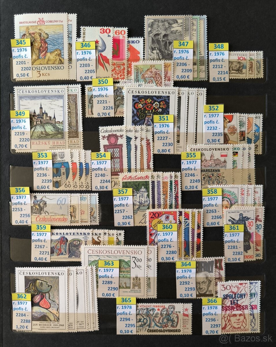 Poštové známky Československo - série čisté / 2 - 6