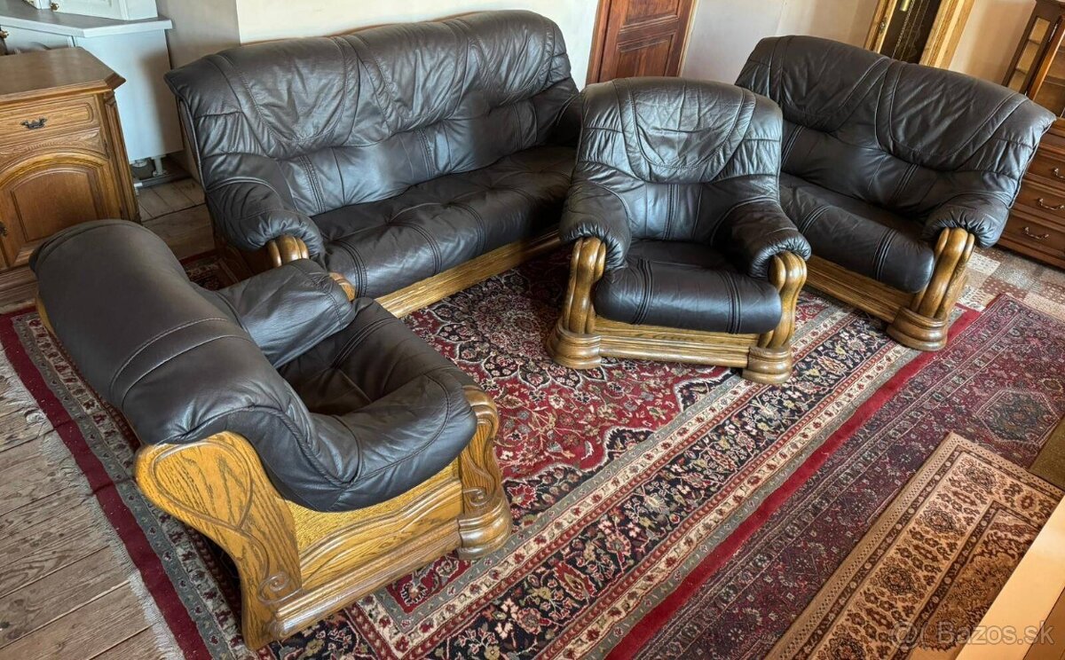 Rustikální kožená sedací souprava,6089 - 6