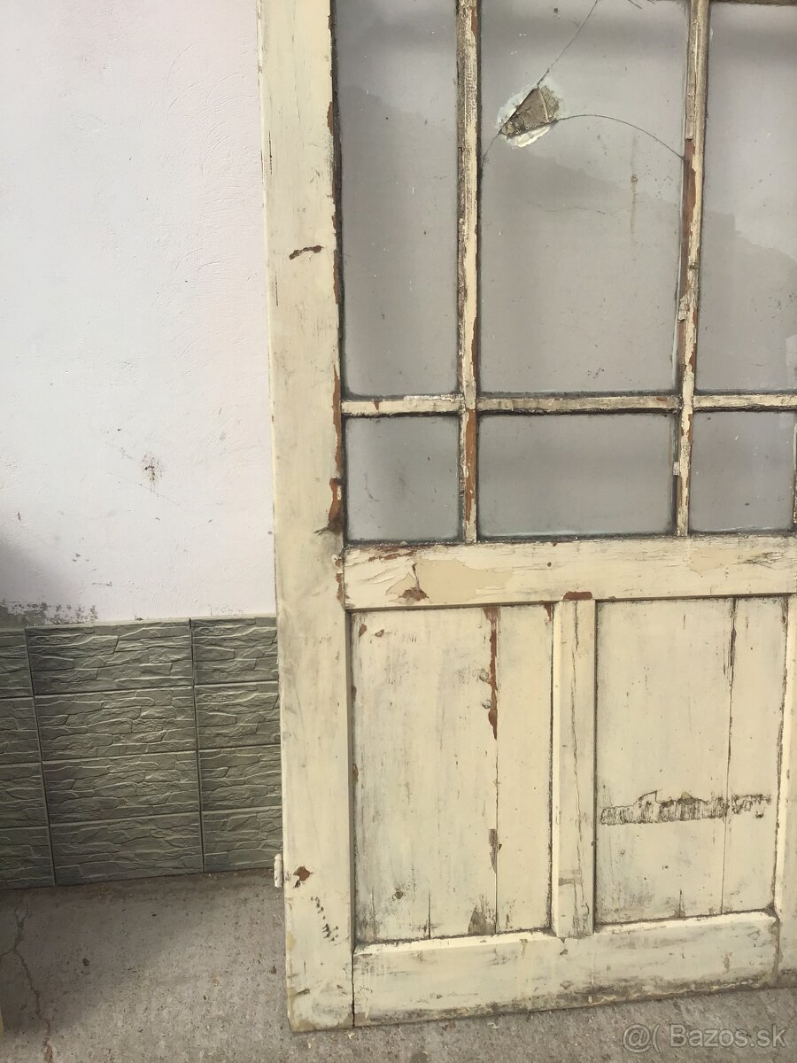 STARé DVERE 97CM PLNé AJ SO SKLOM - 6