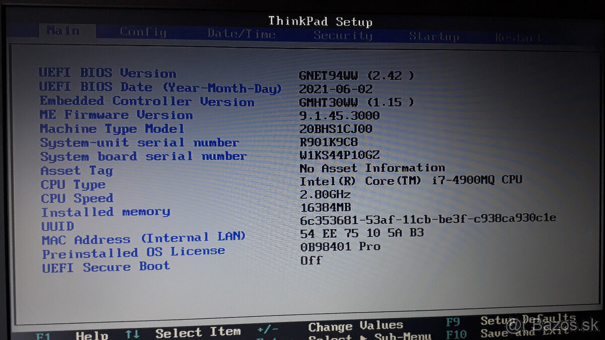 Thinkpad Lenovo W540 i7,4core - 6