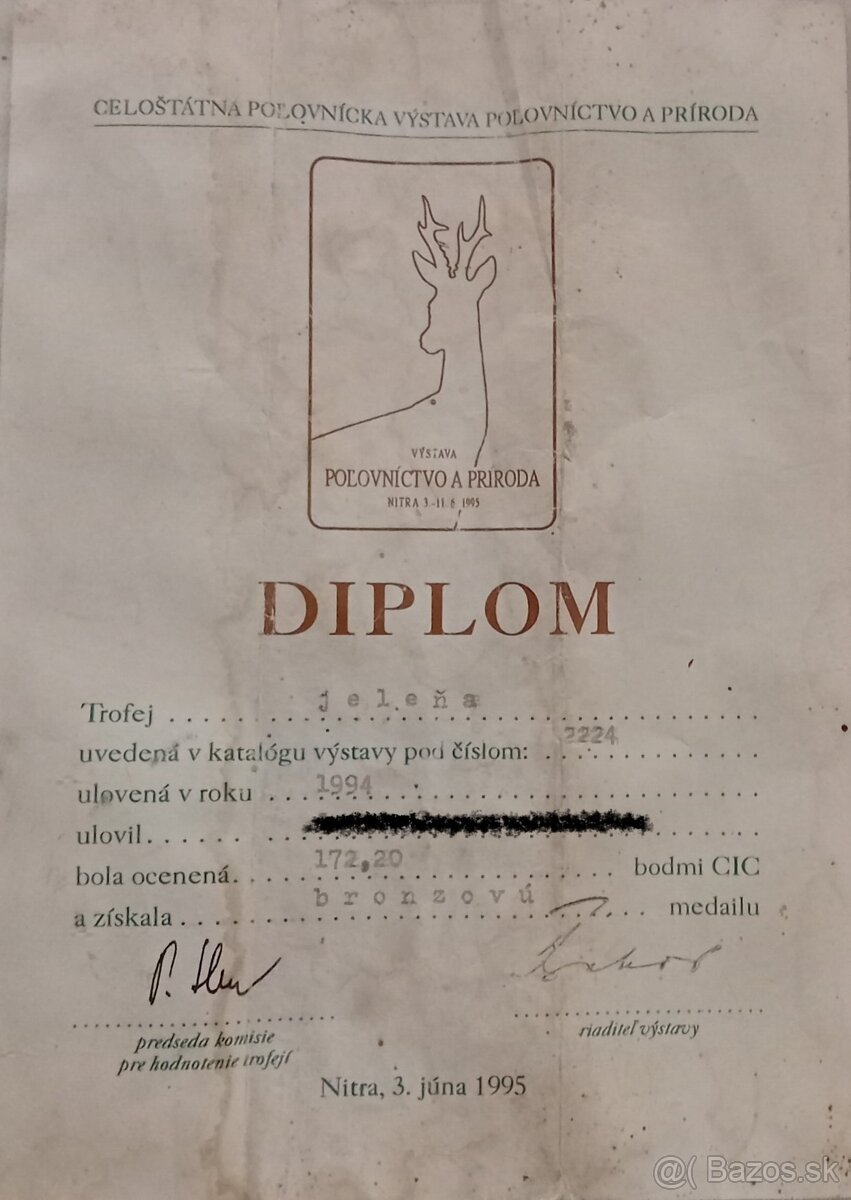 Jelenie trofeje - 3 ks - 6