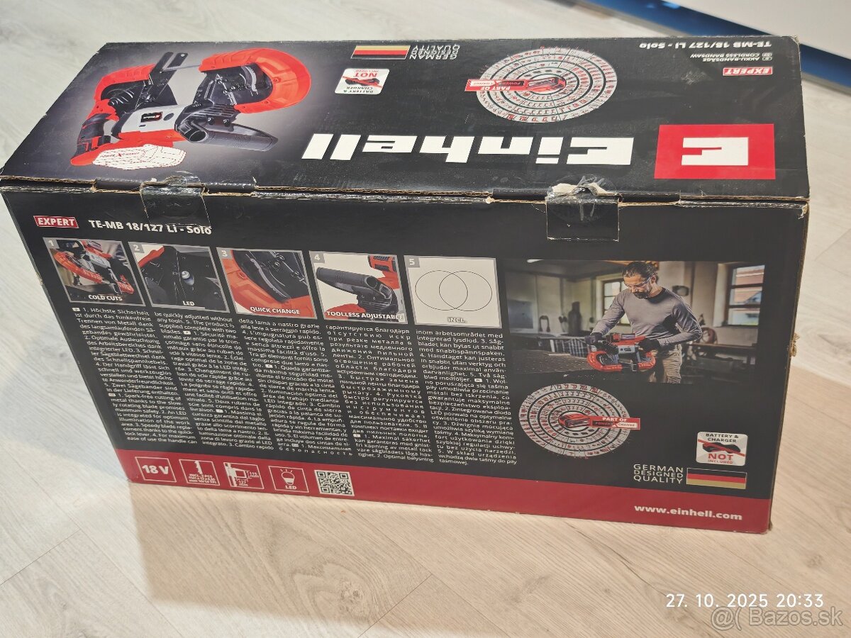 Ručná aku pásová píla Einhell TE-MB 18/127 - 6