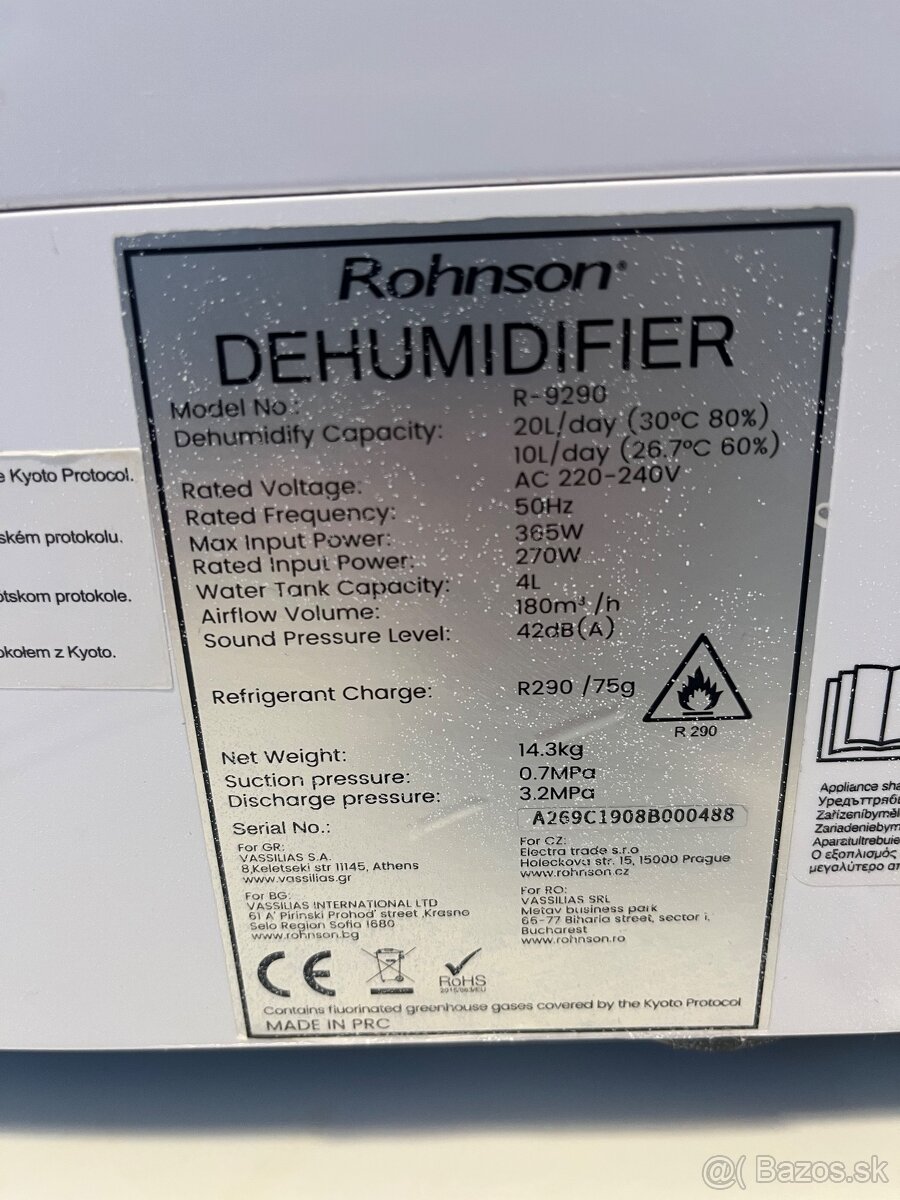 Odvlhčovač vzduchu Rohnson - 6