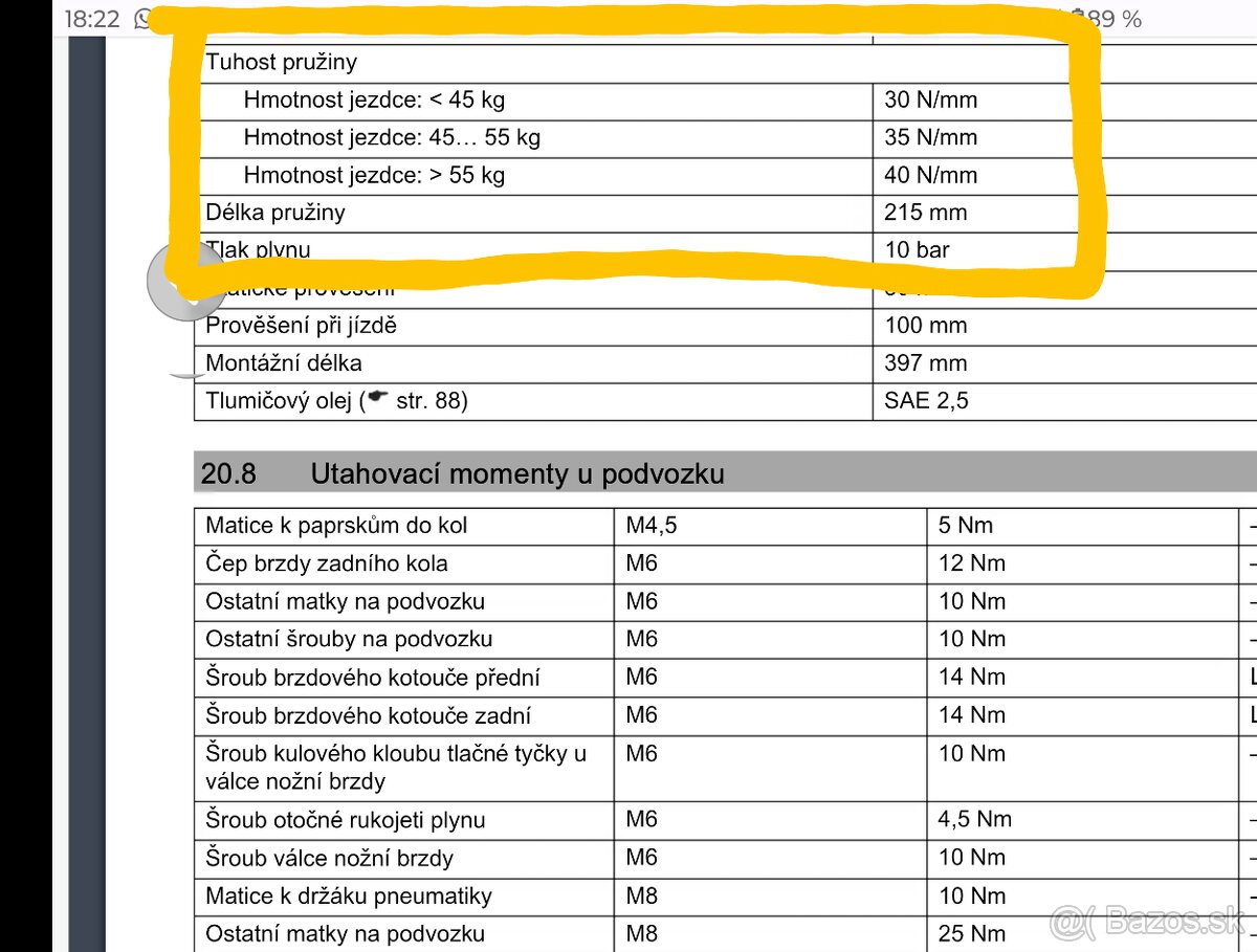 Struna pružina WP na tlmič KTM sx85 - 6