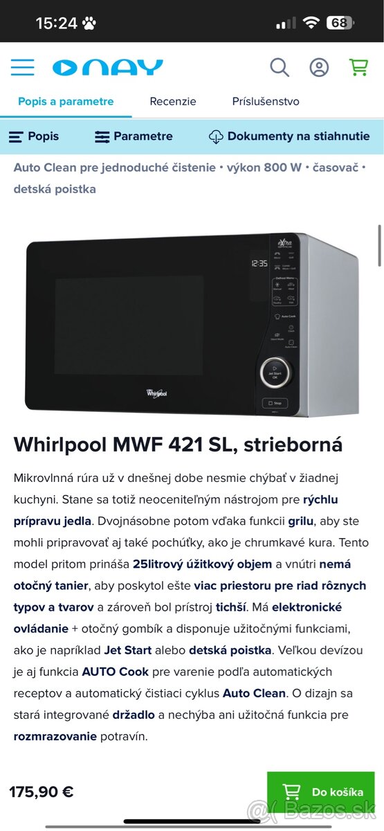 Mikrovlnná rúra Whirlpool MWF 421 SL čierna/strieborná - 6