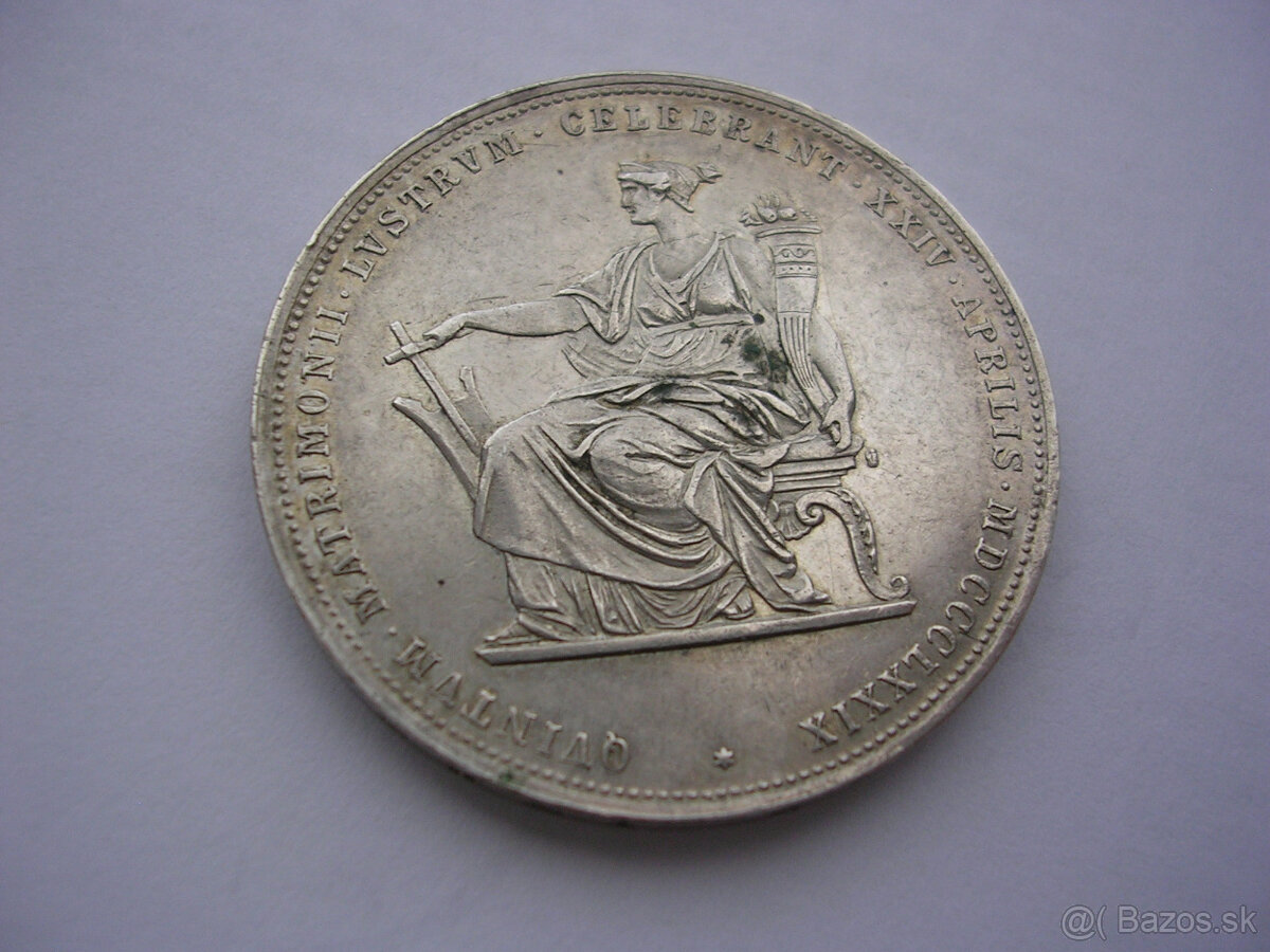 2 zlatník 1879 svadobný FJI. Elisabeth Sissi - 6