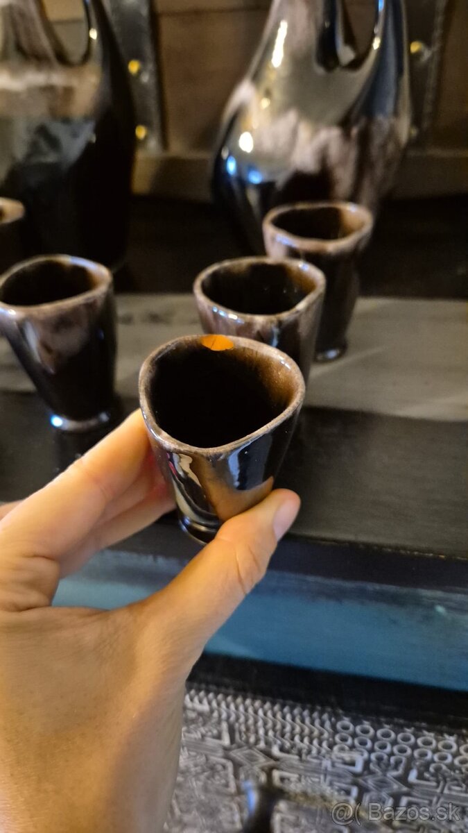 Keramická sada na víno - džbány plus kalíšky - 6